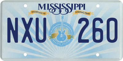 MS license plate NXU260