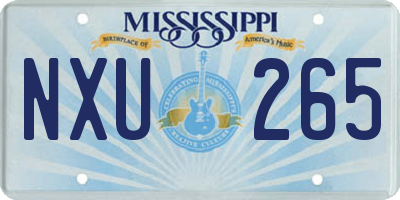 MS license plate NXU265