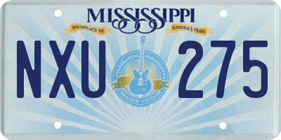 MS license plate NXU275