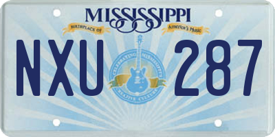 MS license plate NXU287