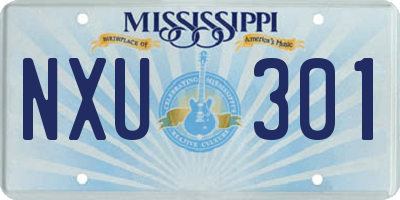 MS license plate NXU301