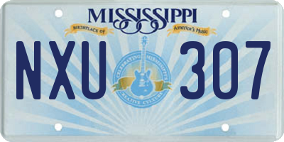 MS license plate NXU307