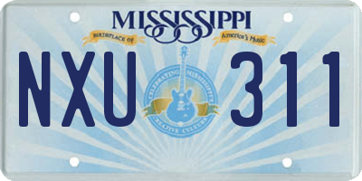 MS license plate NXU311