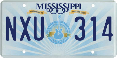 MS license plate NXU314