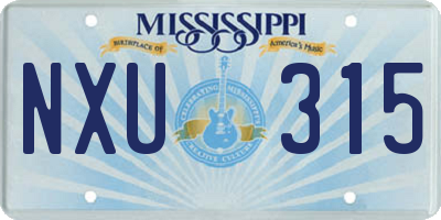 MS license plate NXU315