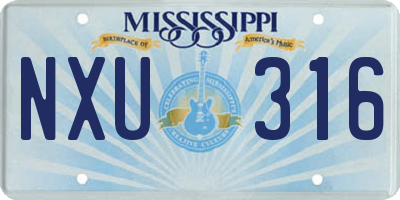 MS license plate NXU316