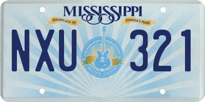 MS license plate NXU321