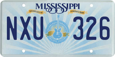 MS license plate NXU326