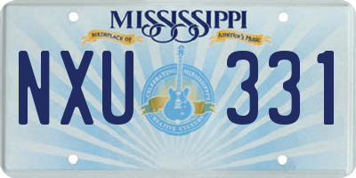 MS license plate NXU331