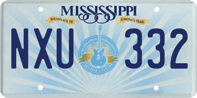 MS license plate NXU332