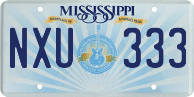 MS license plate NXU333