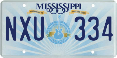 MS license plate NXU334