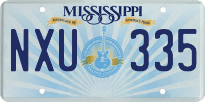 MS license plate NXU335