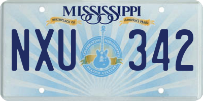 MS license plate NXU342
