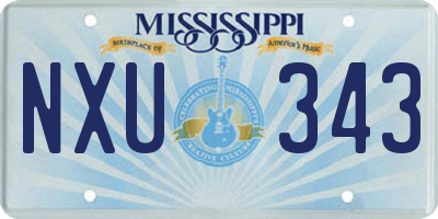 MS license plate NXU343