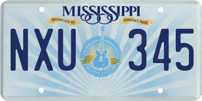 MS license plate NXU345