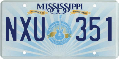 MS license plate NXU351