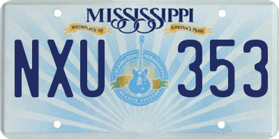 MS license plate NXU353
