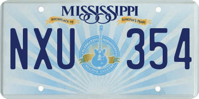 MS license plate NXU354