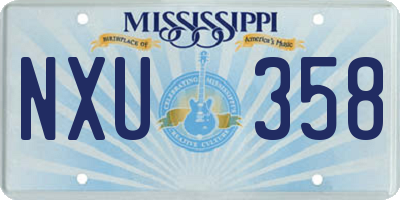 MS license plate NXU358