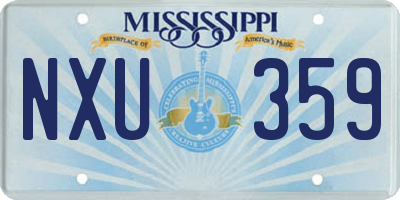 MS license plate NXU359