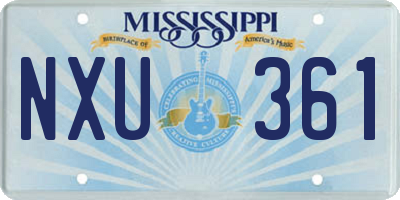 MS license plate NXU361