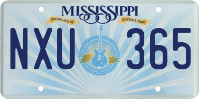 MS license plate NXU365