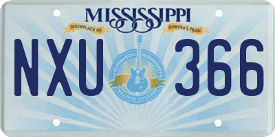 MS license plate NXU366