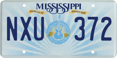 MS license plate NXU372