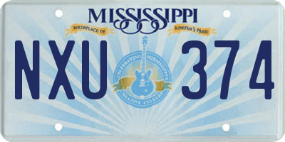 MS license plate NXU374