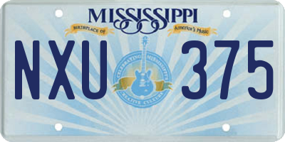 MS license plate NXU375
