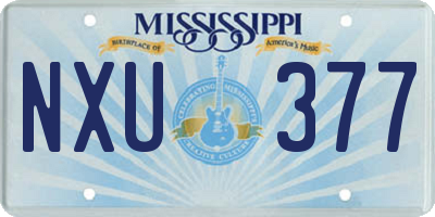 MS license plate NXU377