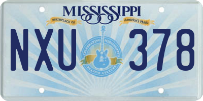 MS license plate NXU378