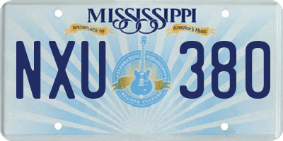 MS license plate NXU380