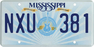 MS license plate NXU381