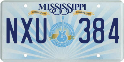MS license plate NXU384