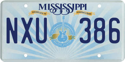 MS license plate NXU386