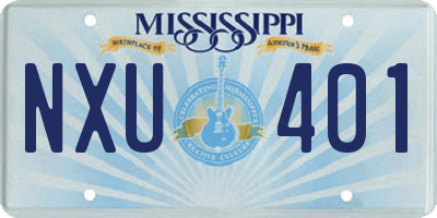 MS license plate NXU401