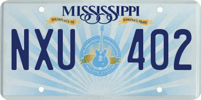 MS license plate NXU402