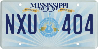 MS license plate NXU404