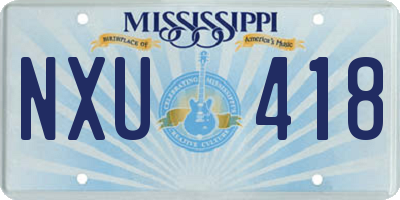 MS license plate NXU418