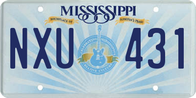 MS license plate NXU431