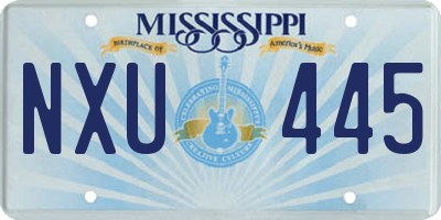 MS license plate NXU445