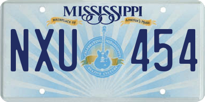MS license plate NXU454