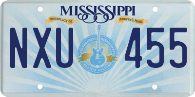 MS license plate NXU455