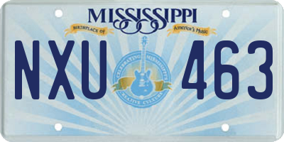 MS license plate NXU463