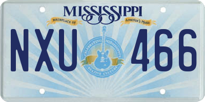 MS license plate NXU466