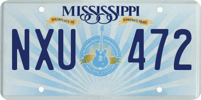 MS license plate NXU472
