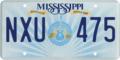 MS license plate NXU475