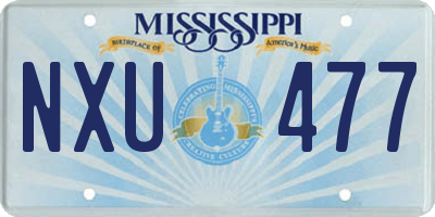 MS license plate NXU477